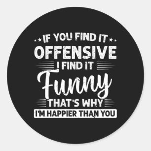 Volwassen Humor Sarcastisch Offensief Grappig Gelu Ronde Sticker