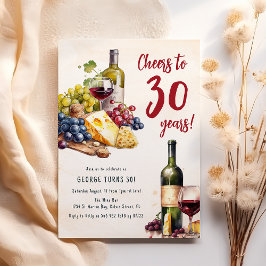 Volwassen Kaas En Wijn Charcuterie 30e Verjaardag Kaart
