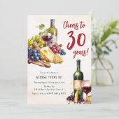 Volwassen kaas en wijn Charcuterie 30ste verjaarda Kaart (Staand voorkant)
