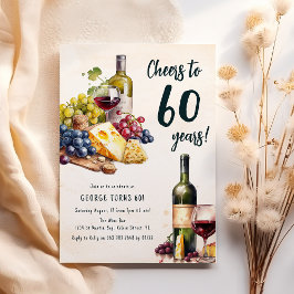 Volwassen Kaas En Wijn Charcuterie 60e Verjaardag Kaart