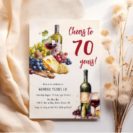 Volwassen Kaas En Wijn Charcuterie 70e Verjaardag Kaart