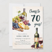 Volwassen kaas en wijn Charcuterie 70ste verjaarda Kaart (Voorkant)