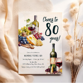 Volwassen Kaas En Wijn Charcuterie 80ste Verjaarda Kaart