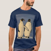 Volwassen keizerpinguïns lopen en praten t-shirt (Voorkant)