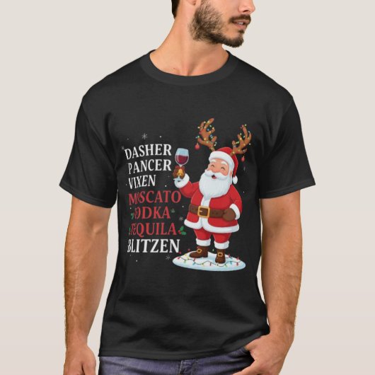 🎅Volwassen Kerst Drinker Sinterklaas Rendier Name T-shirt (Voorkant)