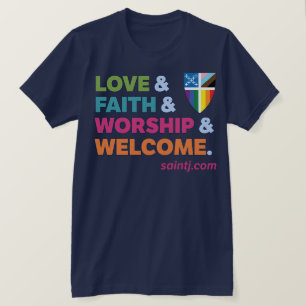 Volwassen Kleur Welkom Pride + Episcopal Pride Sch T-shirt