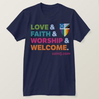 Volwassen Kleur Welkom Pride + Episcopal Pride Sch T-shirt