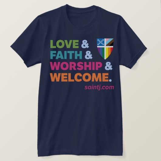 Volwassen Kleur Welkom Pride + Episcopal Pride Sch T-shirt (Design voorkant)