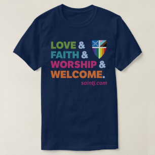 Volwassen Kleur Welkom Pride + Episcopal Pride Sch T-shirt