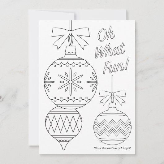 Volwassen kleuren kerstversieringen feestdagenkaart (Voorkant)