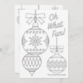 Volwassen kleuren kerstversieringen feestdagenkaart (Voorkant / Achterkant)