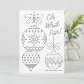 Volwassen kleuren kerstversieringen feestdagenkaart (Staand voorkant)