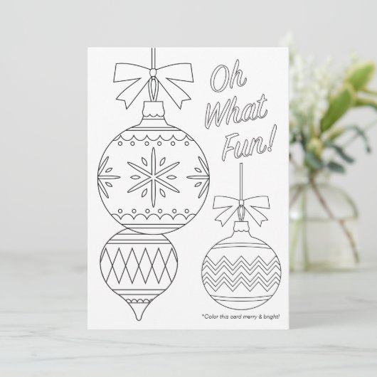 Volwassen kleuren kerstversieringen feestdagenkaart (Staand voorkant)