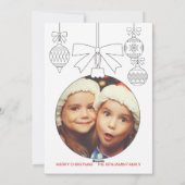 Volwassen kleuren kerstversieringen feestdagenkaart (Achterkant)