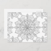 Volwassen kleuren Mandala Floral Pattern Briefkaart (Voorkant / Achterkant)