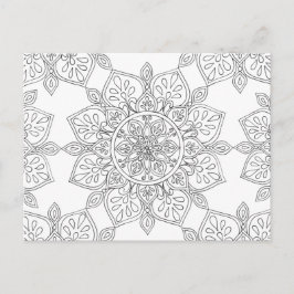 Volwassen kleuren Mandala Floral Pattern Briefkaart