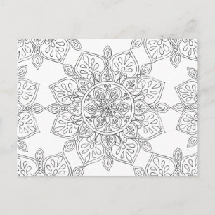 Volwassen kleuren Mandala Floral Pattern Briefkaart