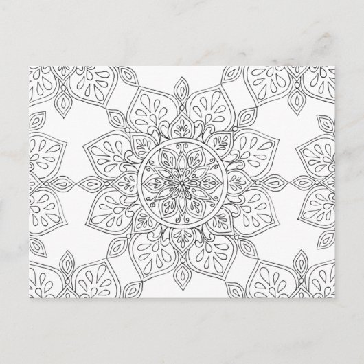 Volwassen kleuren Mandala Floral Pattern Briefkaart (Voorkant)