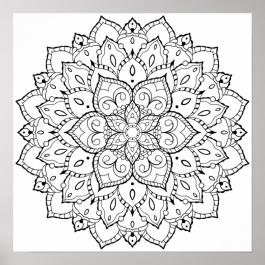 Volwassen kleuren Mandala Poster (Voorkant)