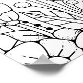 Volwassen kleuring Gestileerde Bloemen 3 Poster (Hoek)