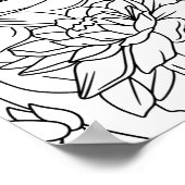 Volwassen kleuring Lotus Bloemen 1 Poster (Hoek)