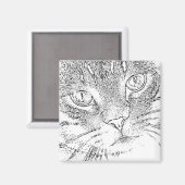 Volwassen kleurmagneet: kattengezicht magneet (Voorkant / Achterkant)