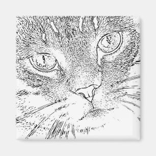 Volwassen kleurmagneet: kattengezicht magneet