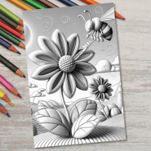 Volwassen Kleurplaten 3D Bloemen Botanische Bumble