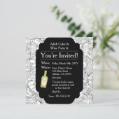 Volwassen Kleurplaten Wijnfeest·Floral Kaart (Staand voorkant)