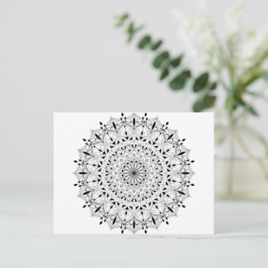 Volwassen kleurstof DIY mandala zedele doodbloem Briefkaart (Staand voorkant)