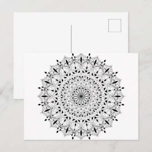 Volwassen kleurstof DIY mandala zedele doodbloem Briefkaart (Voorkant / Achterkant)