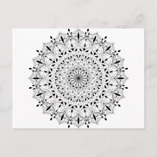 Volwassen kleurstof DIY mandala zedele doodbloem Briefkaart (Voorkant)