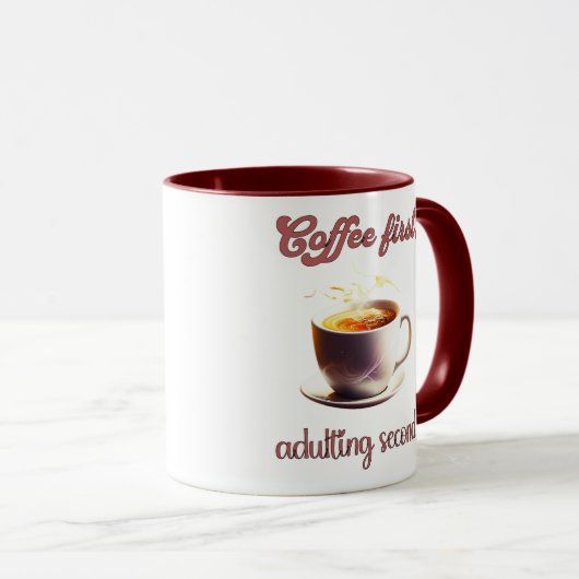 Volwassen koffie mok (Voorkant rechts)