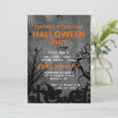 Volwassen kostuums en cocktails Halloween Party Kaart (Staand voorkant)