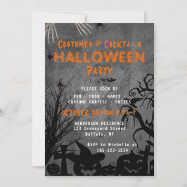 Volwassen kostuums en cocktails Halloween Party Kaart