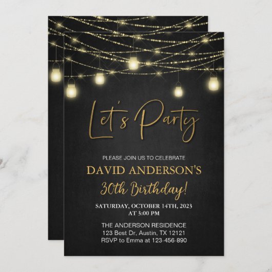 Volwassen Mannen 30th Birthday Backyard Kaart (Voorkant / Achterkant)