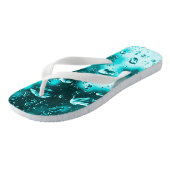 Volwassen Mannen/vrouwen, brede riem, Blauwgroen r Teenslippers (Schuin)