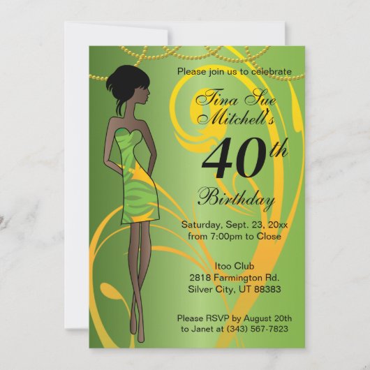 Volwassen meisje verjaardagsfeestje | DIY Age - Gr Kaart (Voorkant)