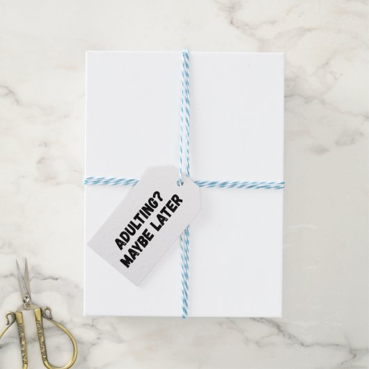 Volwassen misschien later cadeaulabel (Met Touw)