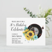 volwassen muziek, uitnodiging verjaardagsfeestje (Staand voorkant)