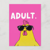 Volwassen niveau: Kippenbaas Briefkaart (Voorkant)