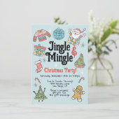 Volwassen of Kinder Retro Doodle Kerstfeest Kaart (Staand voorkant)