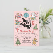 Volwassen of Kinder Retro Doodle Kerstfeest Kaart (Staand voorkant)