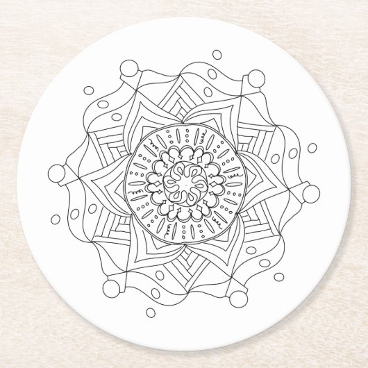 Volwassen Onderzetters papier met Mandala Art (Voorkant)