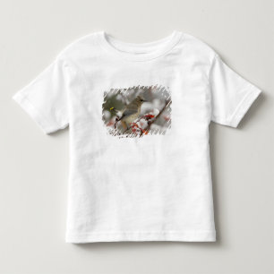 Volwassen Pekskop op meidoorn met sneeuw Kinder Shirts