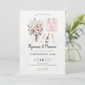 Volwassen PJ Sleepover Pyjama Prosecco 30e Verjaar Kaart (Staand voorkant)