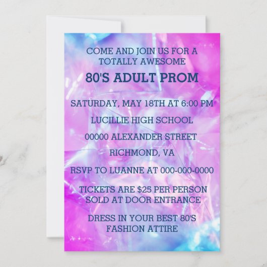 Volwassen prom van 80 jaar kaart (Voorkant)