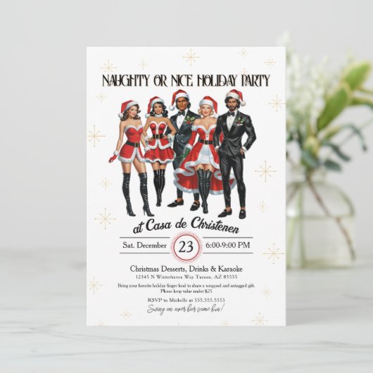 Volwassen sassy stout of leuk kerstfeest kaart (Staand voorkant)