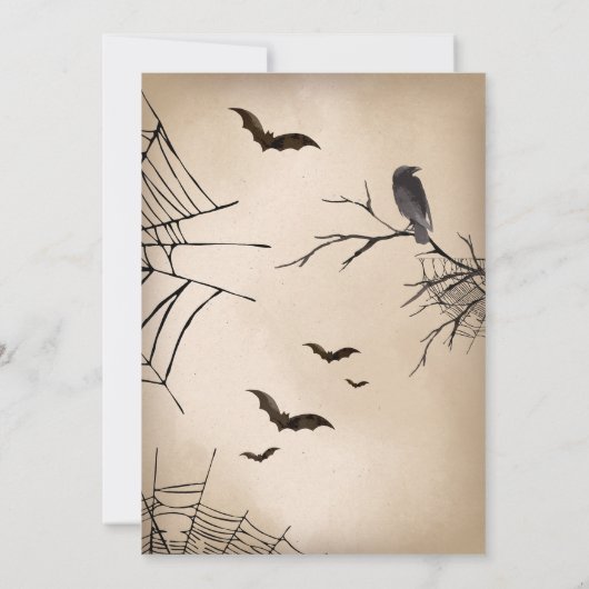 Volwassen Schedel Halloween Uitnodiging (Achterkant)