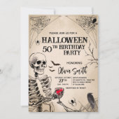  Volwassen Schedel Halloween Verjaardagsfeest Kaart (Voorkant)